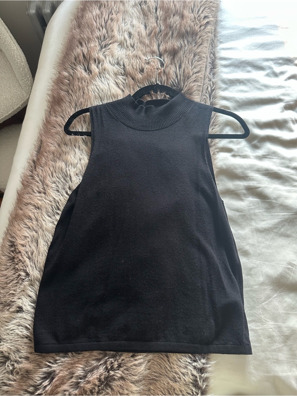 & Other Stories Black Sleeveless Mock Neck Tank